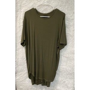 Stampd Los Angeles Green short sleeve layered tunic Top Size M Modal fabric